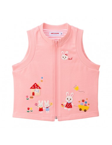 GILET SANS MANCHES EN COTON ROSE USAKO en ligne des produits 