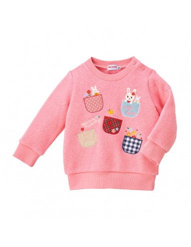 SWEATSHIRT ROSE BRODERIES USAKO brillant des détails fins