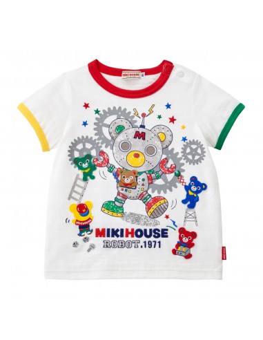 T-SHIRT BLANC MIKI HOUSE ROBOT 1971 Economisez 