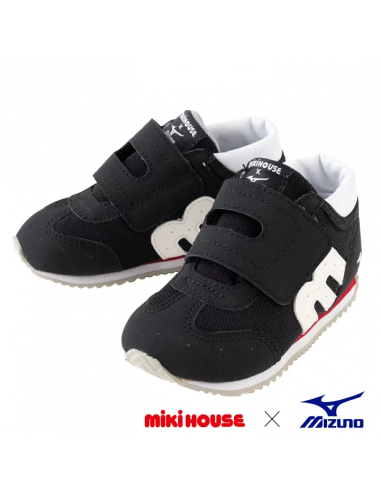 CHAUSSURES NOIRES À SCRATCH MIKI HOUSE pas chere