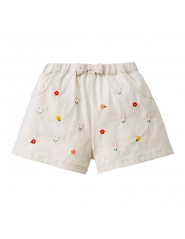 SHORT BLANC USAKO À FLEURS ROUGES 2024