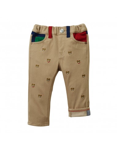 PANTALON BEIGE BRODERIES PUCCI en linge