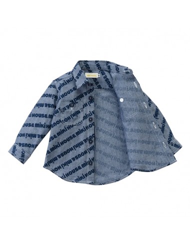 CHEMISE BLEU JEAN IMPRIMÉ MIKI HOUSE français