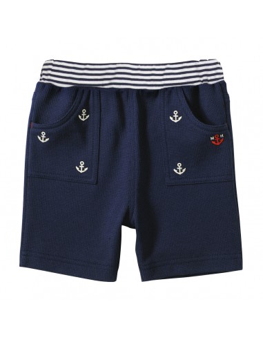 SHORT EN COTON BLEU MARINE Livraison rapide