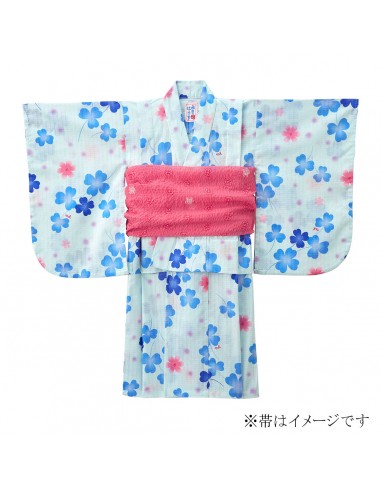 YUKATA EN COTON MOTIFS TRÈFLES BLEUS meilleur choix